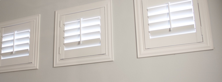 Small Windows in a Atlanta Garage with Polywood Shutters